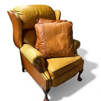 Barcalounger Faux Leather Recliner With 4 Pillows