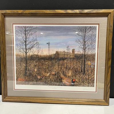 Signed & Numbered Ringnecks Leavin’ The Grove Print By Les C Kouba 