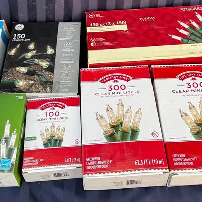 Large Mixed Lot of Christmas Lights – Holiday Time, GE, Philips – Mini, LED, Clear & Colored (Multip