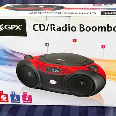 GPX CD/Radio Boombox – Model BC232R – Red/Black – AM/FM & AUX Input