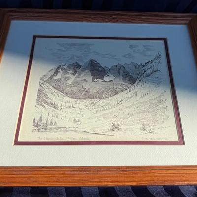 Framed “The Maroon Bells – Western Colorado” Art Print by M.G. Patterson (1981) – Signed Mountain La