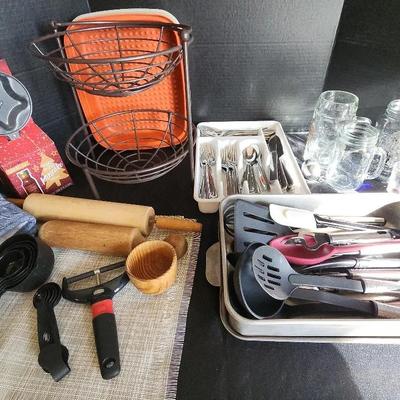 Kitchen Essentials - Flatware, Cooking Utensils, Cocktail Items, Rolling Pin, Fruit Basket & More