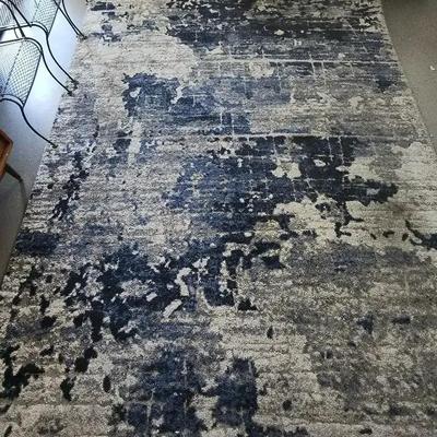 Pretty Tuscany Blue & Gray Large Living Room Area Rug - 7 Ft 10" X 10 Ft