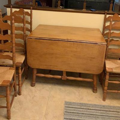 Vintage Drop Down Table/chairs