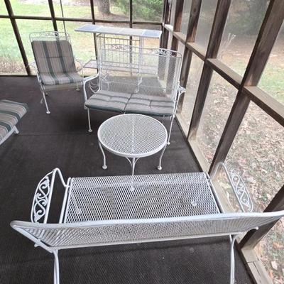 Bench With Chairs Small Table And Serving Cart