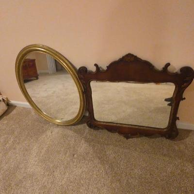 2 Wooden Mirrors