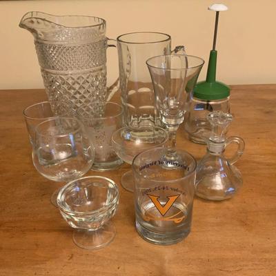 Vintage Glass Pitcher, Glass Food Copper, Misc Glasses