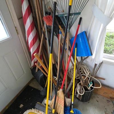 Various Rakes Shovels And Brings