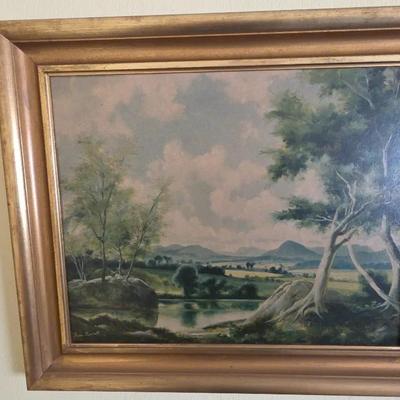Antique Vermont Landscape Oil Painting
