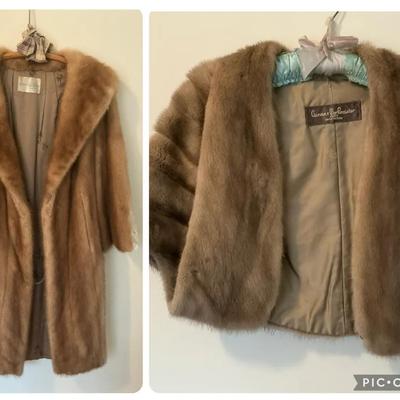 Mink Fur Coat & Shawl