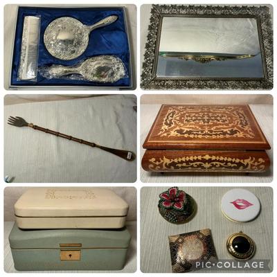Dresser & Vanity Items Jewelry Boxes, Mirror Tray, Dresser Set, & More