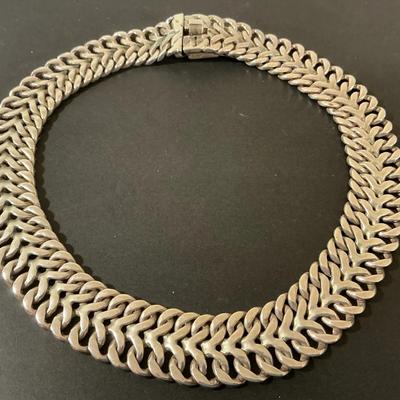 Taxco Mexican Sterling Silver 17” Cord Necklace (170g)