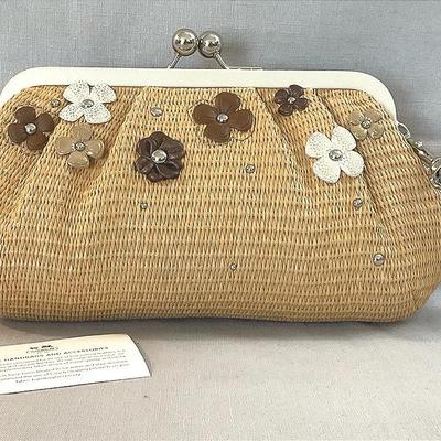 Coach Natural Straw Clutch Natalie