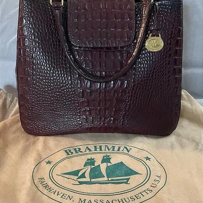 Brahmin Eugenia Satchel Croc Embossed