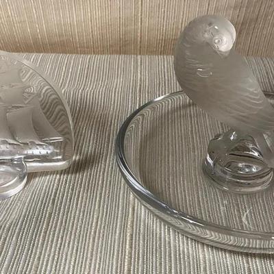 Lalique Bird Diah & Ship Trinket