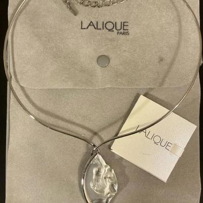 Lalique Collier Acrobat Sterling Collar Necklace And Crustal Pendant 