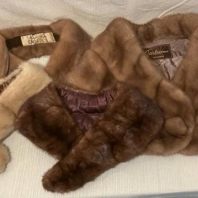 Mink Fur Stoles, Hat, & Shawl