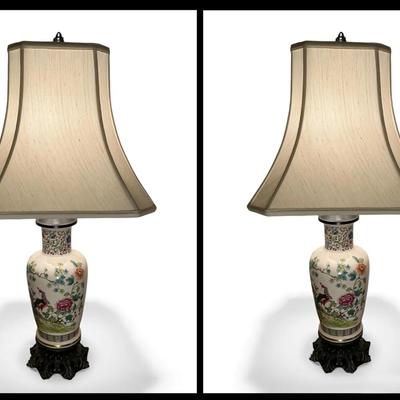 Two Chinese Lamps (30 Inch)