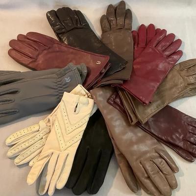 Vintage Leather And Suede Gloves 6.5”
