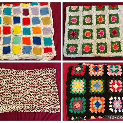 Vintage Crochet Afgans Granny Squares & More