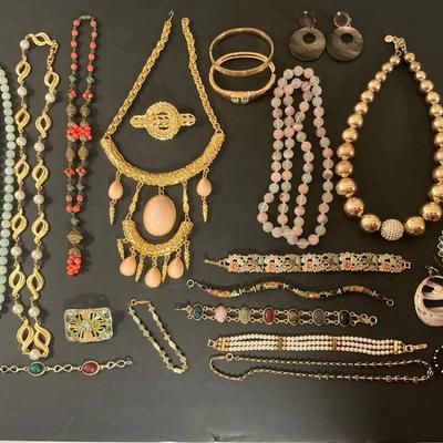 Colorful Costume Jewelry Including Natural Stone And More 