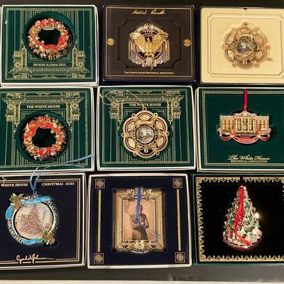 Set Of 15 Variouswhite House Ornaments 