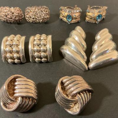 Clips And Lever Back Sterling Silver Earrings 