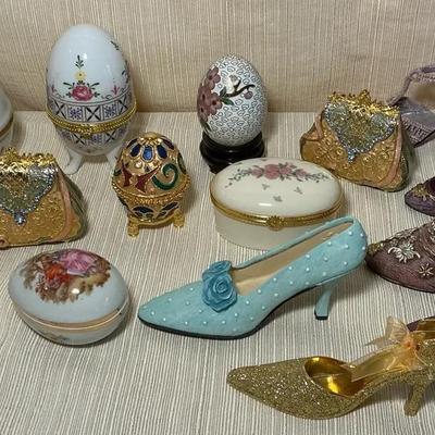 Trinket Boxes & Shoew incl. Limoges, Lenox, Just the Right Shoe, & More