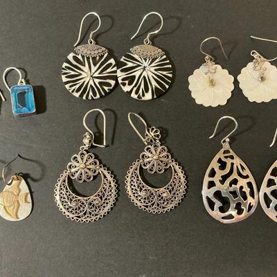 Sterling Silver Dangle Earring Lot 