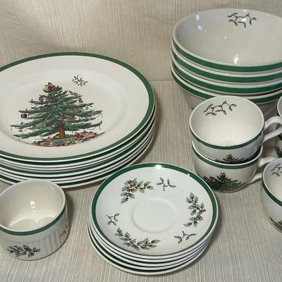 Spode Christmas Tree Plates, Bowls, Cups, Saucers, Ramekins