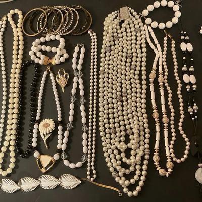 White And Black Costume Jewelry 