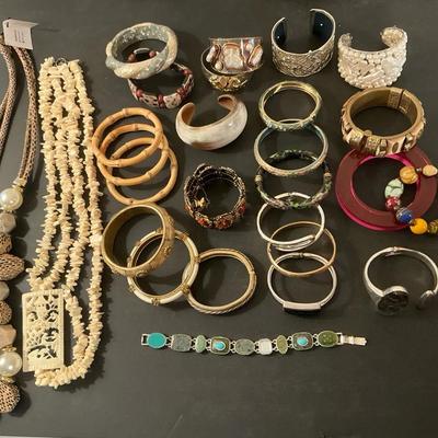 Costume Necklaces And Bracelet Lot 