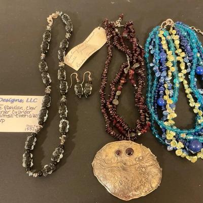 Sterling Silver Necklaces With Amethyst And Onyx 