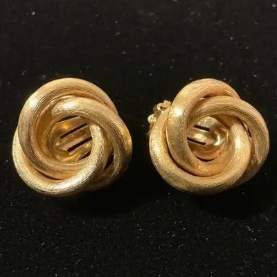 14k Gold Love Knot Clip-On Earrings (6.24 Grams)