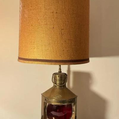 Brass Port Light With Flickering Interior Bulb 