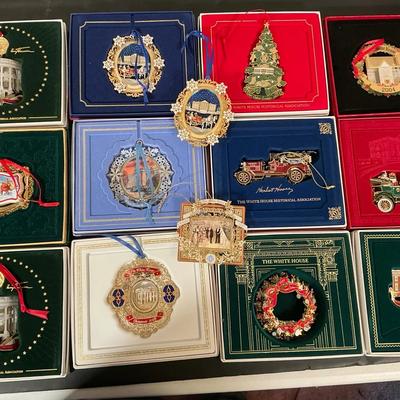 Set Of 14 White House Ornaments 