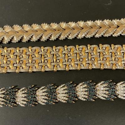 Vintage Rhinestone Joseph Mazer, Trifari And One Additional 