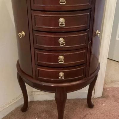 Dark Finish Demilune Jewelry Chest