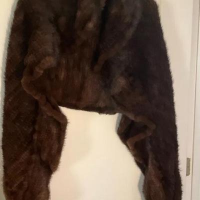 Vintage Brown Fur Shawl 