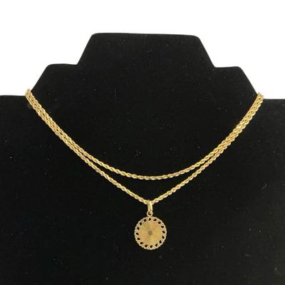 14k Gold Rope Chain Necklace & Pendant (30 Inch Chain) (15.56 Grams)