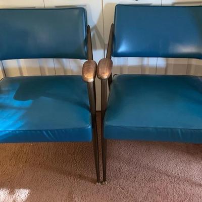 Pair Of Viko Baumritter Mid Century Modern Vinyl Chairs