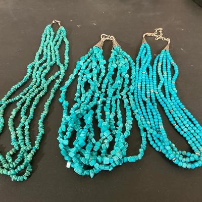 Turquoise Necklaces With Silver Clasps 