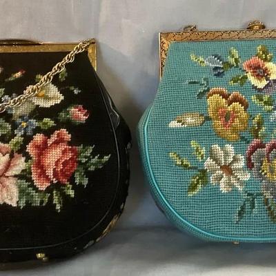 Two Needlepoint Handbags