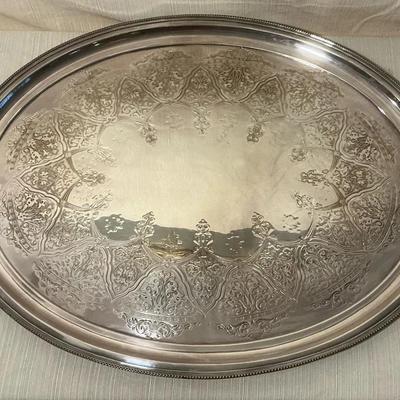 Wilson Bros Sheffield Silversmiths Silver Plate Large Oval Tray 