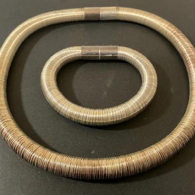 Sterling Silver Fancy Flexible Snake Chain And Bracelet 