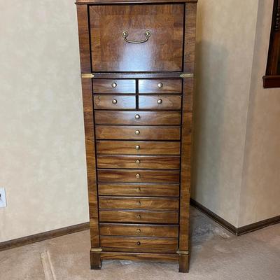 Lane Jewelry & Lingerie Chest – Tall Solid Wood Cabinet with Multiple Drawers