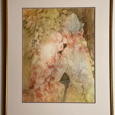 Two Carolyn Evridge Original Framed Artworks – “Autumn Medley” (1979) & “Secrets in the Garden”