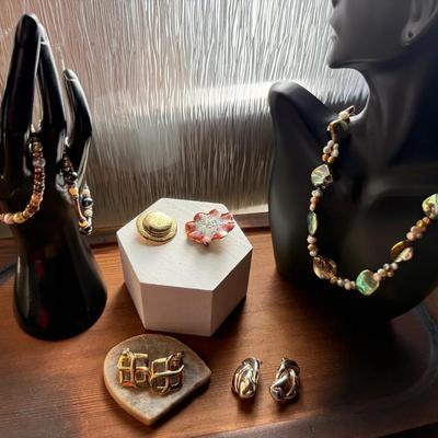 Party Time Jewelry Set; Necklaces, Earrings, Pins, Bracelets