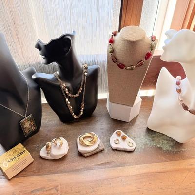 Beaded Bliss & Gold-tones: Monet, Chicos, Perini & Russian Lacquer Pendant Jewelry Set