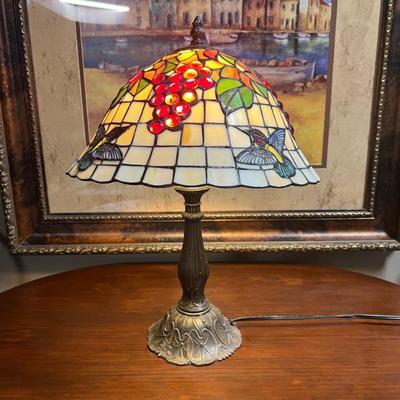  Hummingbirds and Grape Tiffany lamp